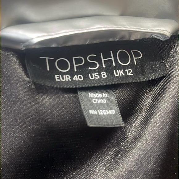 TopShop Women’s Sliver Zipper & Button Up Coat. Size 8 - Picture 8 of 9